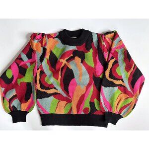 FARM Rio The Dance Multicolor Knit Sweater Medium